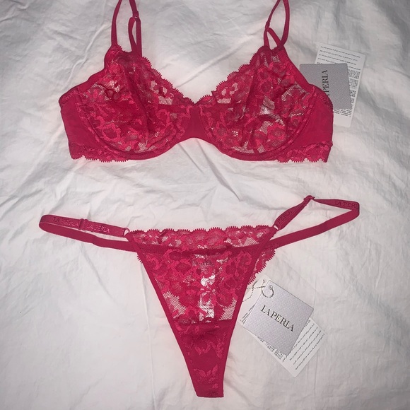 La perla Amelia bra and thong set 34c pink - Picture 2 of 2